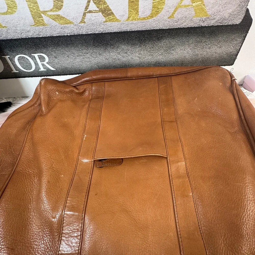 VINTAGE Geniune Leather Tote Bag Briefcase Carry On